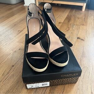 Charlies Black Espadrille Sandals